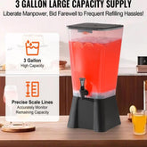 Beverage Dispenser, 5 Gallon Drink Dispenser for Parties, Plastic Juice Dispensers with No-Drip Spigot, Iced Tea Lemonade Juice Water Dispensers, for Restaurants, Hotels, Parties